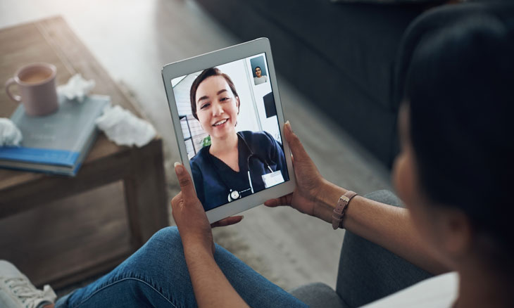 Women speaking with a physician via virtual care