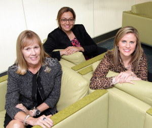 Three women sitting together