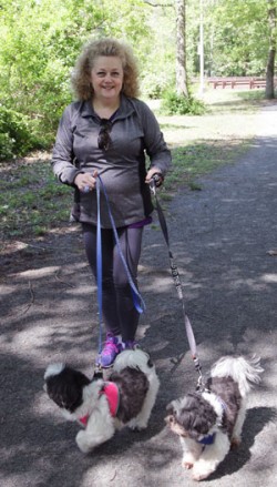 Angela Blake with her dogs